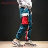 Männer Hosen Blau Cargo Hosen Männer Joggers Hip Hop Patchwork Cargo Hosen Männer Kleidung Japanische Streetwear Casual XXXXL