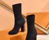 Vente chaude-hiver bottes élastiques tricotées DesignerL bottes courtes chaussettes bottes grande taille 35-42 chaussures à talons hauts