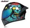 Capacete de corrida homem mulher casco rosto cheio capacete da motocicleta motorcross lente dupla capacetes com personalidade horn3943669