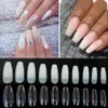 500Pcs/bag Coffin Nails Long Ballerina Nail Tips Square Head French Fake False Nails ABS Artificial 10 Sizes Nature Transparent RRA2133