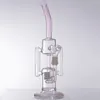 11.4 Inches Pink Oil Dab Rigs Glass Bong Hookahs Perc Bubbler Water Pipes Heady Percolator Portable