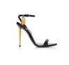 2021 Gold Silver Leather High Heels Gladiator Sandals Ankle Strap Padlock Women Pumps Open Toe Metal Shoes
