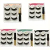 3 pairs Magnet Wimpern Magnetic Liquid Eyeliner Magnetic Falsche Wimpern Pinzette Set wasserdicht Langlebige Wimpernverlängerung Make-Up-Tool