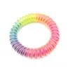 5 5cm Shiny RainBow Telefono Cavo per capelli Pony Elastico Morbido Flessibile Plastica Spirale Bobina Polsini Accessori per capelli per ragazze Rubber281j