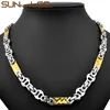 Sunnerlees Fashion Jewelry Rostfritt stål Necklace 8mm Geometric Byzantine Link Chain Silver Gold For Men Women Gift SC117 N9673927