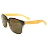Bamboo Sunglasses Cool Black Frame Men Sun Glasses Women Fashion Shade Eyewear Wood Temples 5 Colors