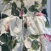 Robes décontractées MoaaYina Mode Coton Robe D'été Femmes Spaghetti Sangle Dos Nu Imprimé Floral Blanc Cascade Robes À Volants1