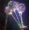 Yeni Led Işıklar Gece Aydınlatma Bobo Ball Festival Dekorasyon Balon Düğün Dekoratif Parlak Açık Balonlar Stick8303356