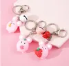 Sweet Little Mouse bell Keychains New Creative Gift Pendant Key Ring Alloy Keychain Bag Ornaments 8 styles