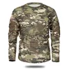 MeGe Brand Clothing New Autumn Spring Män Långärmad Taktisk Camouflage t-shirt Camisa Masculina Snabb torr militär armé trend