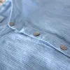 Chemises en lin à collier mandarin Sweat-shirt de bouton d'ajustement chemise décontractée chinoise traditionnelle 3xl Chemisier à manches longues de mode d'été