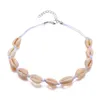 Nieuwe mode zwarte touw ketting natuurlijke zeeschelp choker ketting kraag ketting shell choker ketting voor zomer strand gife GB756