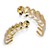 Hiphop Grillz Jewelry Collosed Flower Two Color 8 зубов с зубными грилями Rock Style6246169