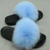 COOLSA Women's Fox Fur Slippers Indoor Flat Warm Furry Slippers Outside Girls Plush Sandals Women Slides Flip Flops Big Size 11 Y22588