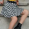 Pleated Checkerboard Skirts Womens High Waisted Checkered Skirt Harajuku Dancing Korean Style Sweat Short Mini Skirts