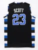 Версия фильма One Tree Hill 3 Лукас Скотт Джерси синий черный белый 23 Натан Скотт Двойной сшитый баскетбольные майки