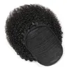 ペルーのポニーテールアフロキンキーカーリー100g/セットワンピースヘアエクステンションポニーテールカーリー卸売バージンヘア100％人間の髪