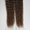 Mongolian Afro Kinky Curly Hair Loop Loop Micro Ring Hair 1g / s 200g /パック100％ヒューマンマイクロビーズリンクレミーハイライトヘアエクステンション