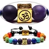 7 Chakra Pierres Square Tree of Life Charm Bracelet Buddha Bön Healing Crystal Armband Kvinnor Män Yoga Armband Smycken Partihandel
