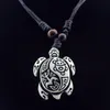 Tortue Collier Tribal Imitation Yak Os Blanc Brun Sculpté Tortue Charmes Pendentifs Collier Amulette Vintage Cadeau Bénédiction Bijoux Chanceux