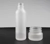 Mattglas Glascreme-Flaschen Runde Kosmetik-Gläser Handgesichtslotion Pumpflasche mit Holzkornkappe