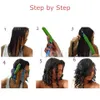 12 pçs 30cm rolos de cabelo mágicos espiral cachos estilo kit sem calor saca-rolhas ondas ferramenta com 1 ganchos para diy3201261