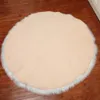카펫이 사소한 현대 흰색 양모 직물 둥근 모피 카펫 거실을위한 모피 카펫 어린이 매트 크롤링 비 슬립 흡수성 깔개 1
