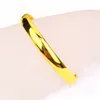 Smooth Cuff Bangle Plain 18k Yellow Gold Filled Simple Style Classic Womens Bangle Bracelet Gift Jewelry 60mm Dia255D