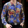 Hele nieuwe lente heren fluwelen shirts mannen barok merk luxe heren kleding chemise homme luipaardprint marque abbigliamento uo297l