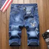 HELLO528SHOP CASBOST DENIM Jeans Shorts pour hommes Summer vintage broderie mince pantalon de longueur de genou droit Ripped28201971791171 N2D9