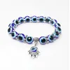 Fortunato Fatima Hamsa Mano Blu Evil Eye Charms Bracciali Braccialetti Perline Turco Pulseras Per I Monili Delle Donne GD126