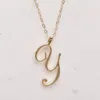 26 pièces or argent tourbillon initiale lettre de l'alphabet collier tous les 26 anglais AZ cursive luxe monogramme nom mot chaîne pendentif Nec3570531