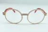 natural wood legs optical glasses 7550178-B high quality whole diamond wrapped glasses frame size: 55-22-135mm