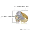iced out rings for men hip hop luxury designer mens bling diamond gold skull ring 18k gold plated skeleton rapper Ring jewelry lov9930989