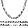 6mm Classic Mens Silver Byzantine Necklace Stainless Steel Chain Jewelry 45cm 50cm 60cm 70cm 75cm221K