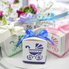 70PCS Baby Carriage Candy Boxes Baby Shower Baptism Party Reception Table Decor Sweet Package with RIBBONS