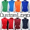 Custom print college baseball jas mannen vrouwen letterman varsity jas groen oranje marine blauwe kastanjebruine rode jongen meisje