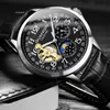 2019 Fashion GUANQIN Orologi da uomo Top Brand Luxury Skeleton Watch Uomo Sport Tourbillon Orologio da polso meccanico automatico in pelle