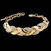 Fashion jewelry gold leaves small fresh bracelet for women, simple and small design with Diamond Pendant