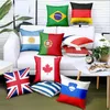 Creative National Flag Print Throw Pillow cases Gift Sofa Car Chair Cushion Covers Detachable Home decor pillowcase cushion cover