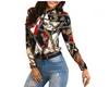 Hot Sale Mode Kvinnor Mode Långärmad Kontor Lady Chiffon Blouse Shirt Print Tops Gratis frakt