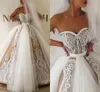 Sweetheart 3D 레이스 Appiques와 아랍어 레이스 웨딩 드레스 볼 가운 신부 드레스 레이스와 Tulle 빈티지 웨딩 가운