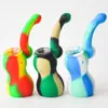Wholesale Gourd Silicone Smoking Pipe Silicone Hand Pipe Portable Smoking Pipe Glass Bongs