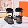 Newest Women Print Leather Casual Sandals Striking Gladiator Style Designer Leather Outsole Perfect flat Heel Plain Sandal Size 35-46
