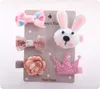 5 pezzi/set forcina per bambina copricapo simpatico cartone animato fiocco e corona di fiori accessori clip per capelli per bambini mini mollette stella