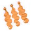 前の閉鎖バージンマレーシアのバージンヘアエクステンションのオレンジ色の人間の髪の束オレンジ色の髪束3pcs
