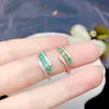 Colife Sieraden 100% Natuurlijke Emerald Zilveren Ring 4 Stuks 2.5mm Emerald Ring voor Daily Wear 925 Silver Emerald Sieraden