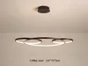 cirkel ringar modern led ljuskrona aluminium taklampa kaffe finish för matsal vardagsrum kök rum
