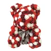 Künstlicher Rosen-Teddybär aus PE-Schaum mit süßer Schleife, ewige Blumenpuppe, romantisches Geschenk zum Jahrestag, Geburtstag, Valentinstag