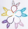 LED Bunny Ear Headband Light Up Rabbit Long Ears Hairband kids Adult Wedding Halloween Christmas Birthday Party Glow Decorazione favori